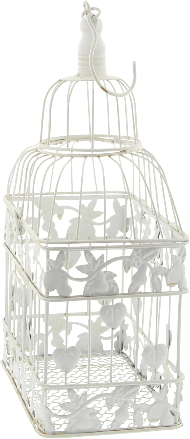 Vintage Metal Birdcage, 22 Inch, White I630587
