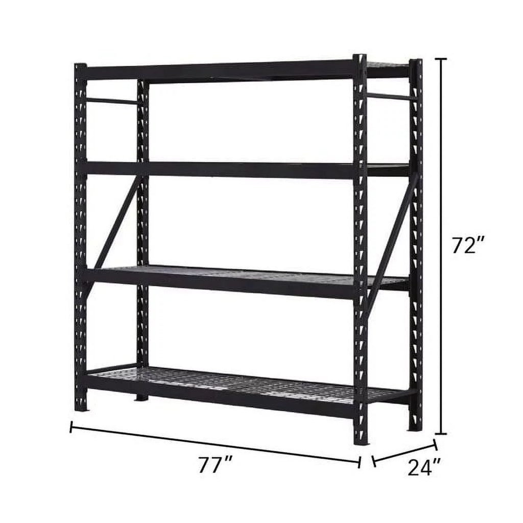 4-Tier Welded Steel Storage Rack, Black X333191