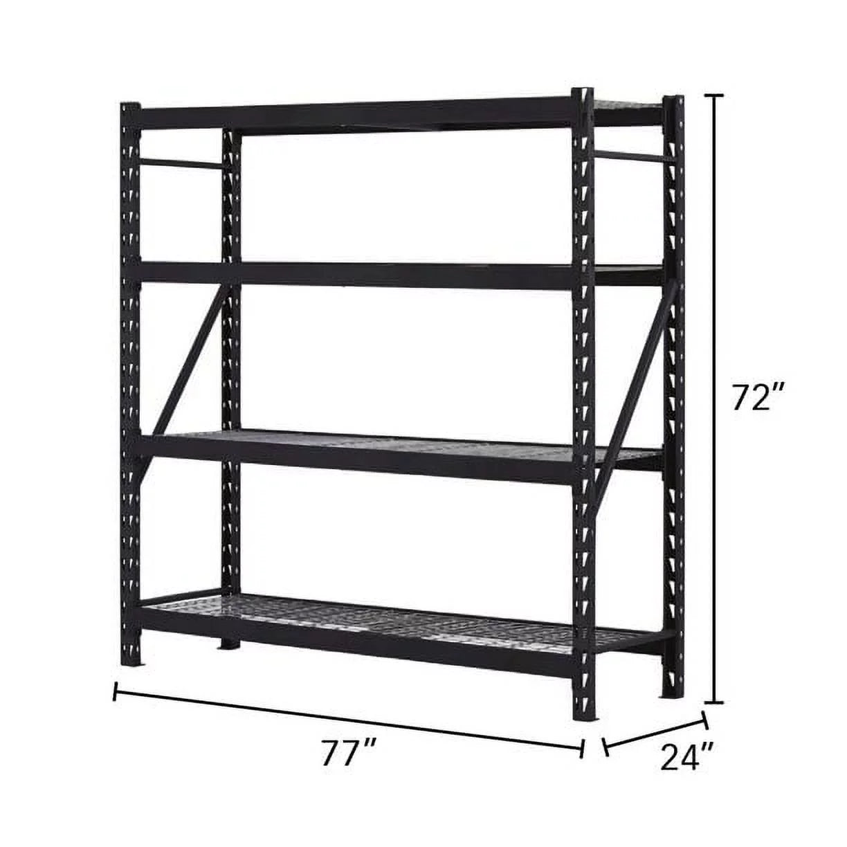 4-Tier Welded Steel Storage Rack, Black X333191