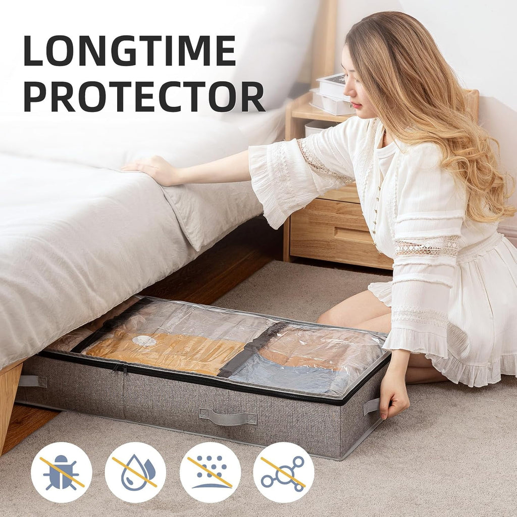 Under Bed Vacuum Seal Storage Bags for Comforters, Large Foldable Box L2108