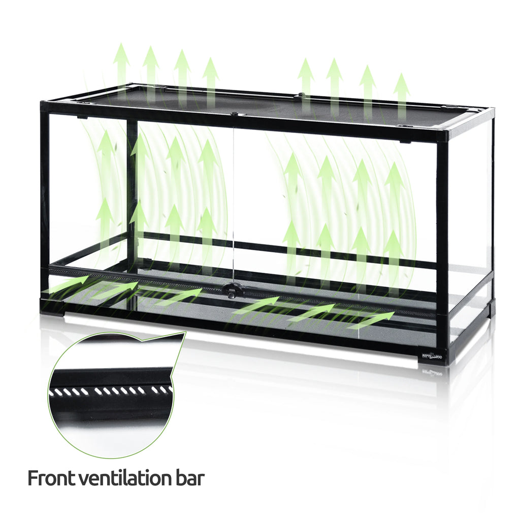 Glass Reptile Terrarium 50 Gallon Front Opening Habitat Tank P217813