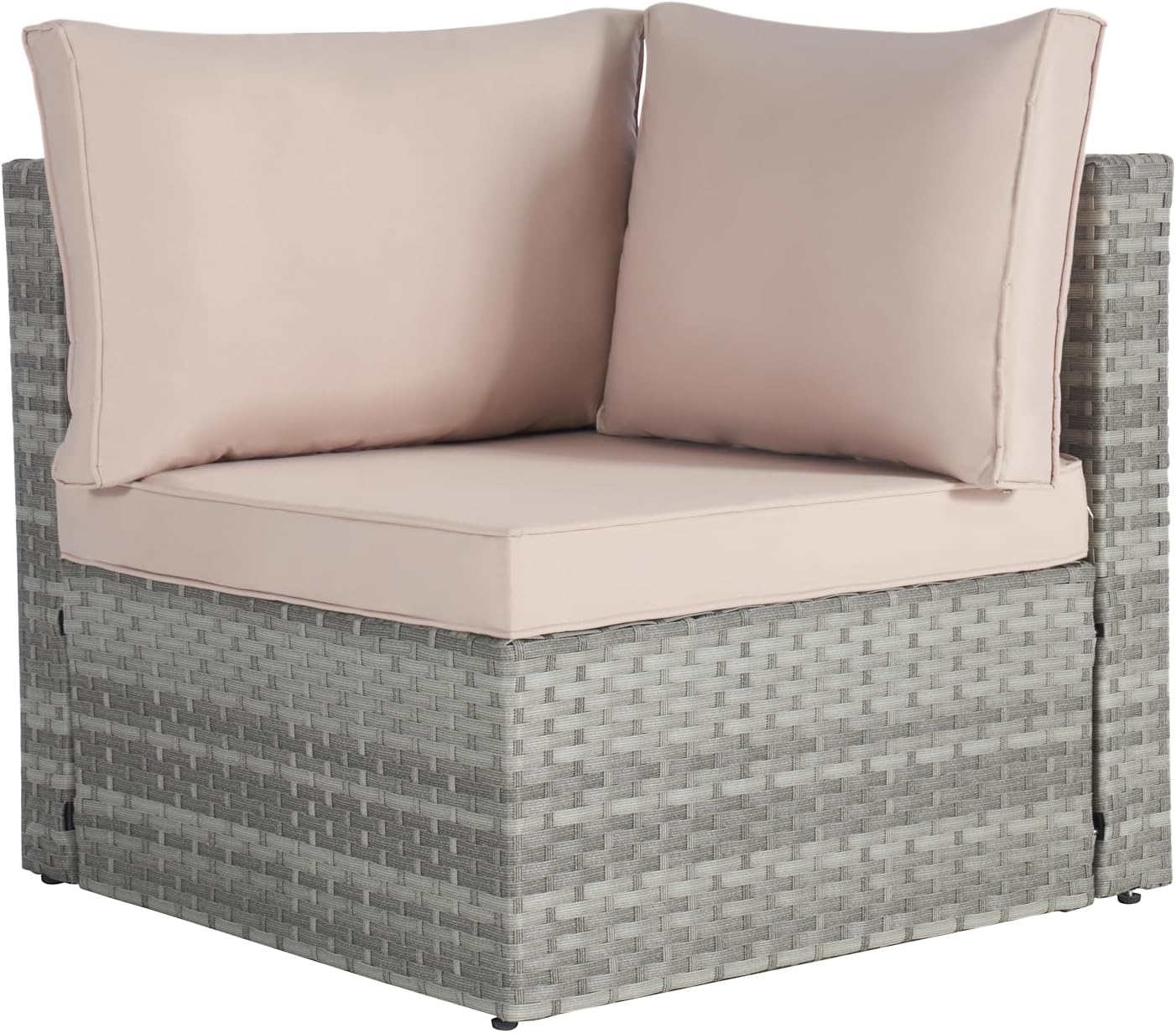 Outdoor Patio Conversation Set with PE Rattan Wicker Sofa and Coffee Table W198