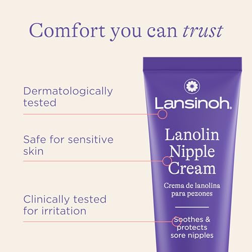 Lanolin Nipple Cream for Breastfeeding, 100% Natural, 1.41 Ounces W6677