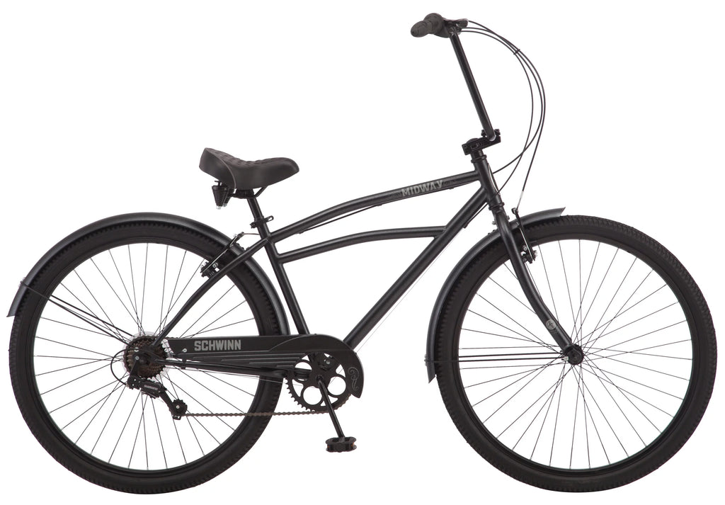 Men's cruiser bike, 29-inch wheels, 7 speeds, black C3776