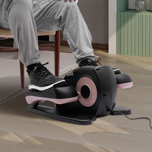 Seated Pedal Exerciser for Seniors, Quiet Mini Elliptical Machine with Remote Control I979