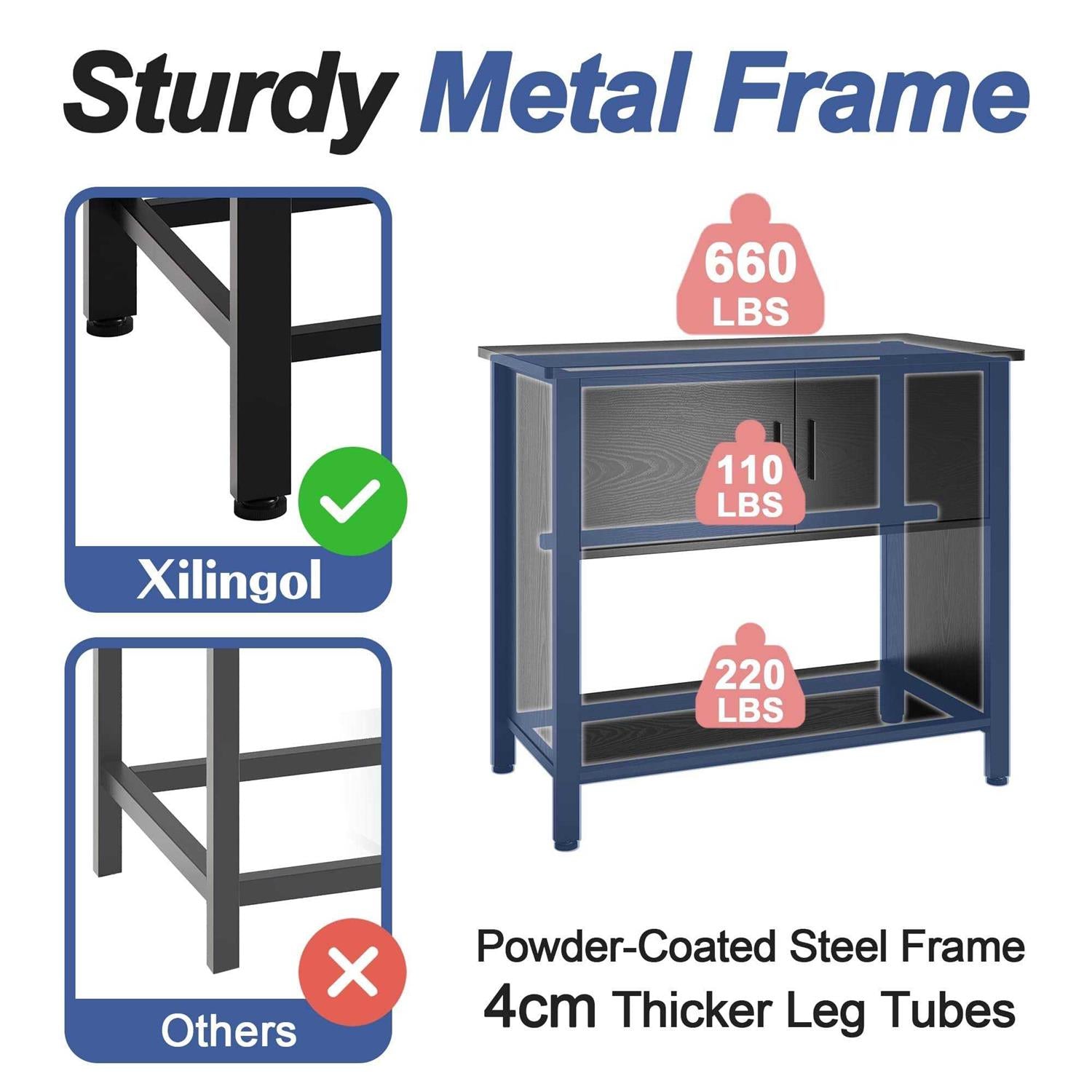 Aquarium Stand with Cabinet for Fish Tank Accessories Storage V803050