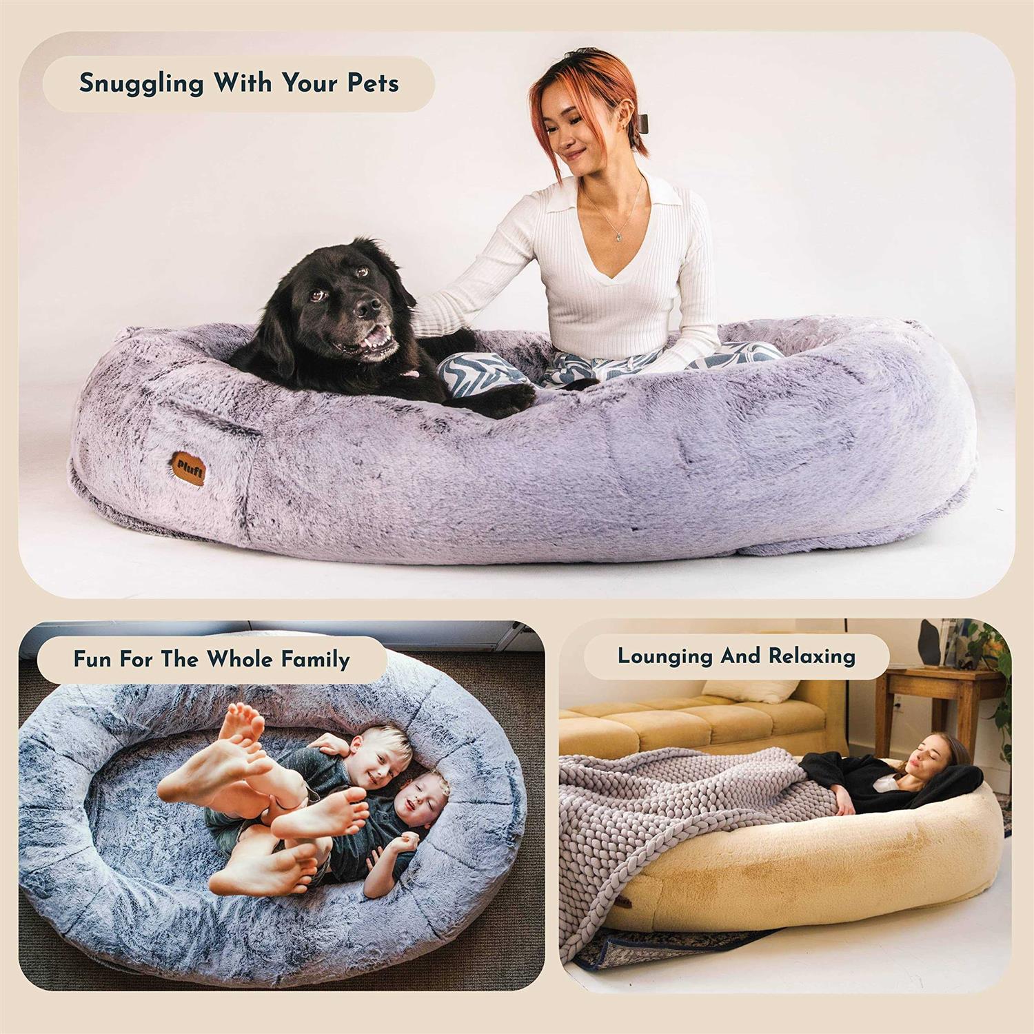 Human Dog Bed for Adults - Extra Large Floor Lounger W69849