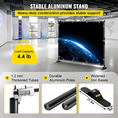 Backdrop Banner Stand 8 x 8 Ft Adjustable Height with Carrying Bag H6319