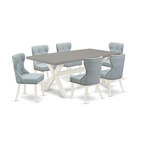 9 Piece Dining Room Table Set with Rectangle Table and 8 Chairs F385241