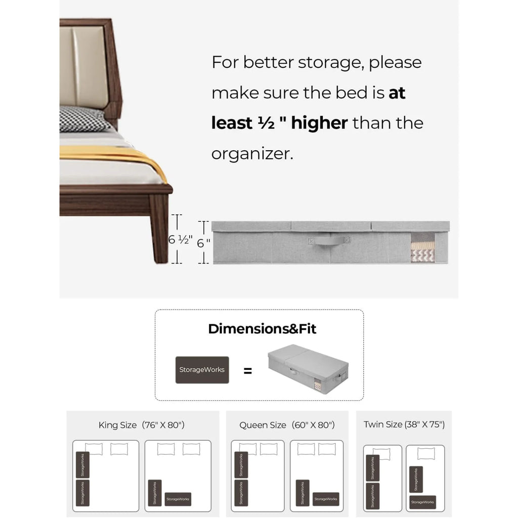 Under Bed Storage Bins with Lids and Handles U235