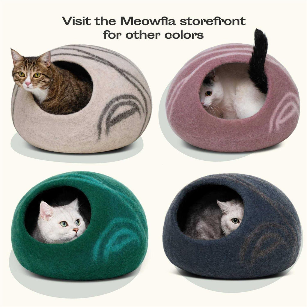 Felt Cat Bed Cave Handmade Merino Wool for Cats and Kittens A57627