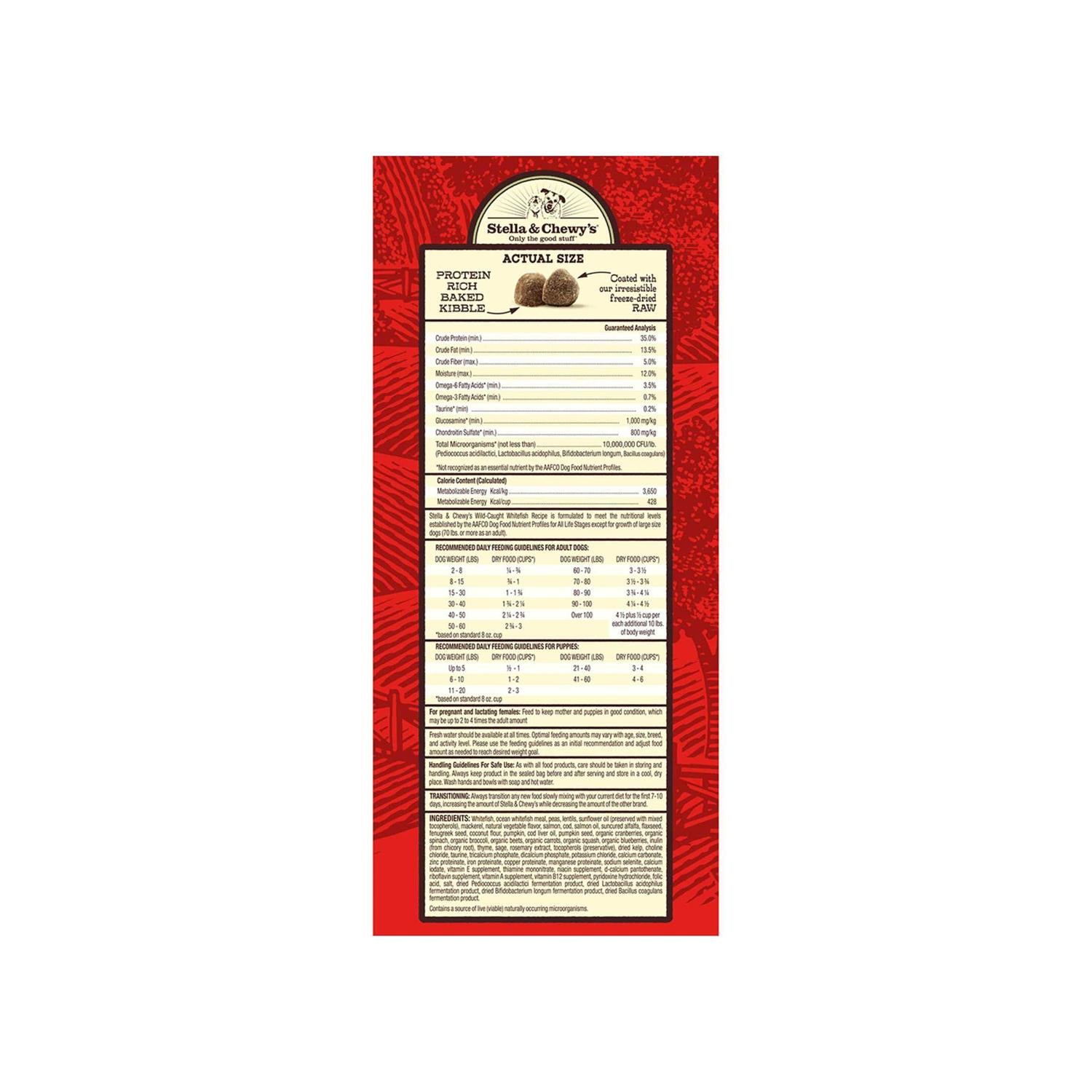 Raw Coated Dog Kibble Wild Caught Whitefish M814208