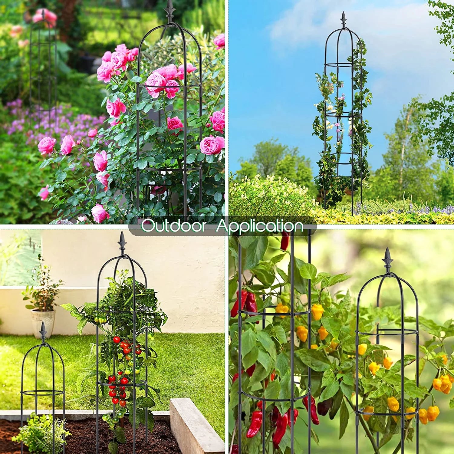 Garden Trellis 6ft Tall Plant Support for Climbing Vines and Flowers, 2 Pack V20590