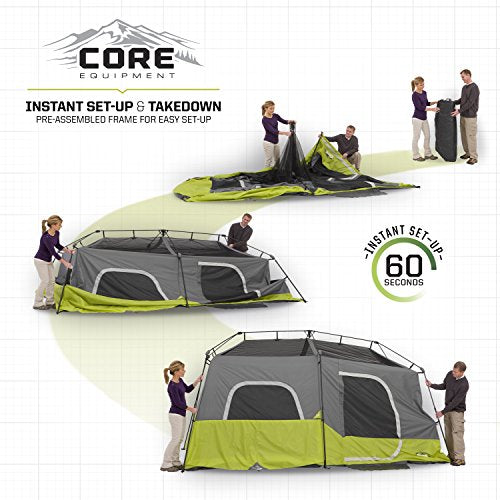 9 Person Instant Cabin Tent - 14' x 9', Green X768