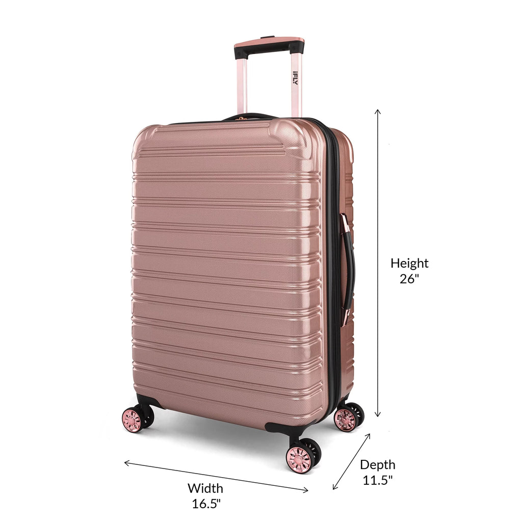 Hardside Luggage 3 Piece Set, 20" Carry-on, 24" and 28" Checked, Rose Gold G1720