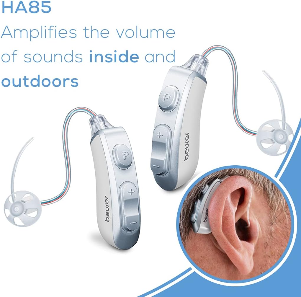 Digital Hearing Amplifier for Seniors, Adjustable Sound, Grey D7222
