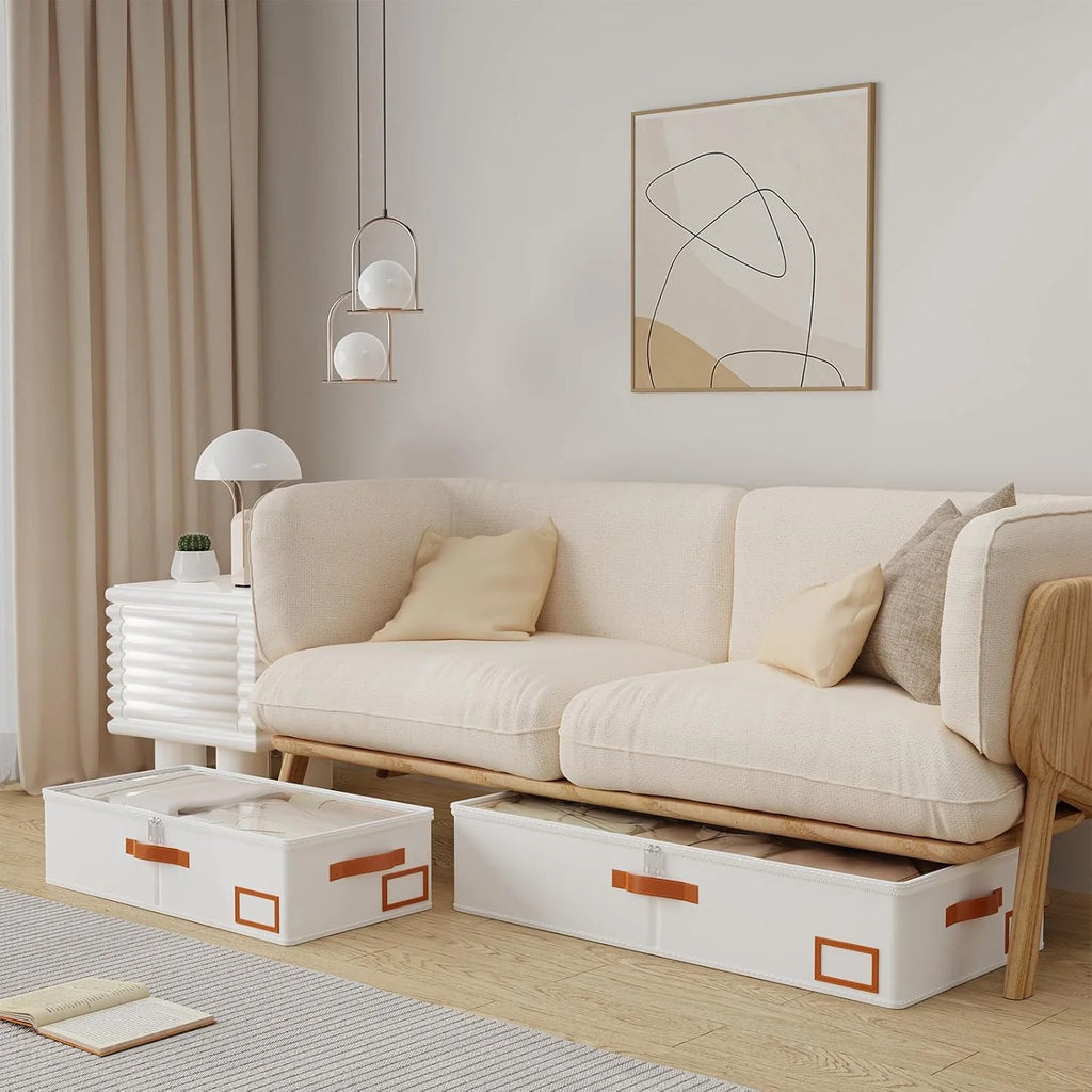 Under Bed Storage Containers with Lids, Collapsible, 4 Pack Y222