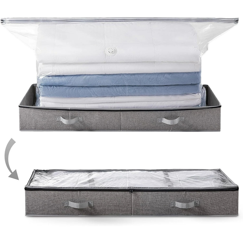 Under Bed Vacuum Seal Storage Bags for Comforters, Large Foldable Box L2108