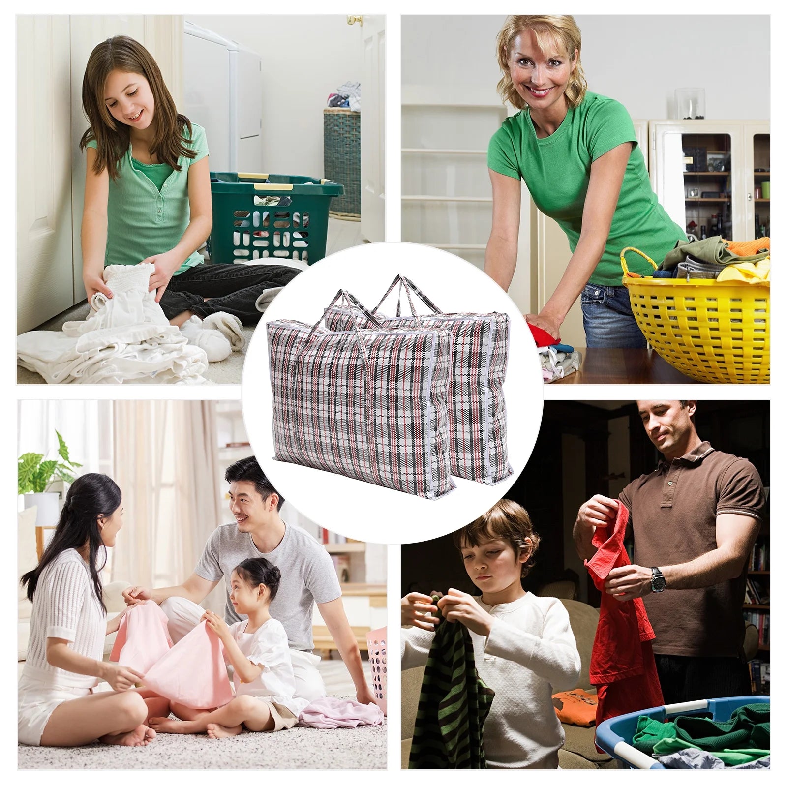 Clothes Storage Bag Basket Large Travel Black M85980