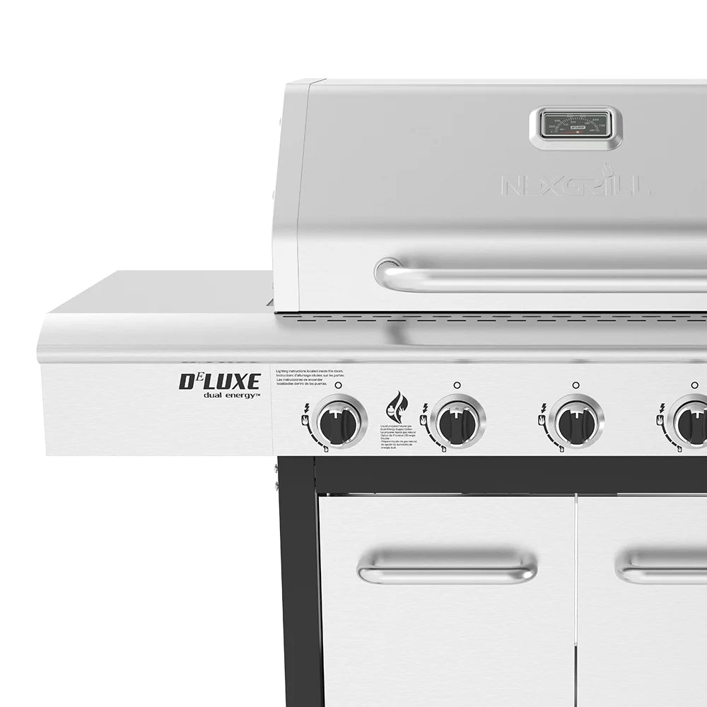 5-Burner Propane Gas Grill with Side Table and Ceramic Searing Side Burner O64010