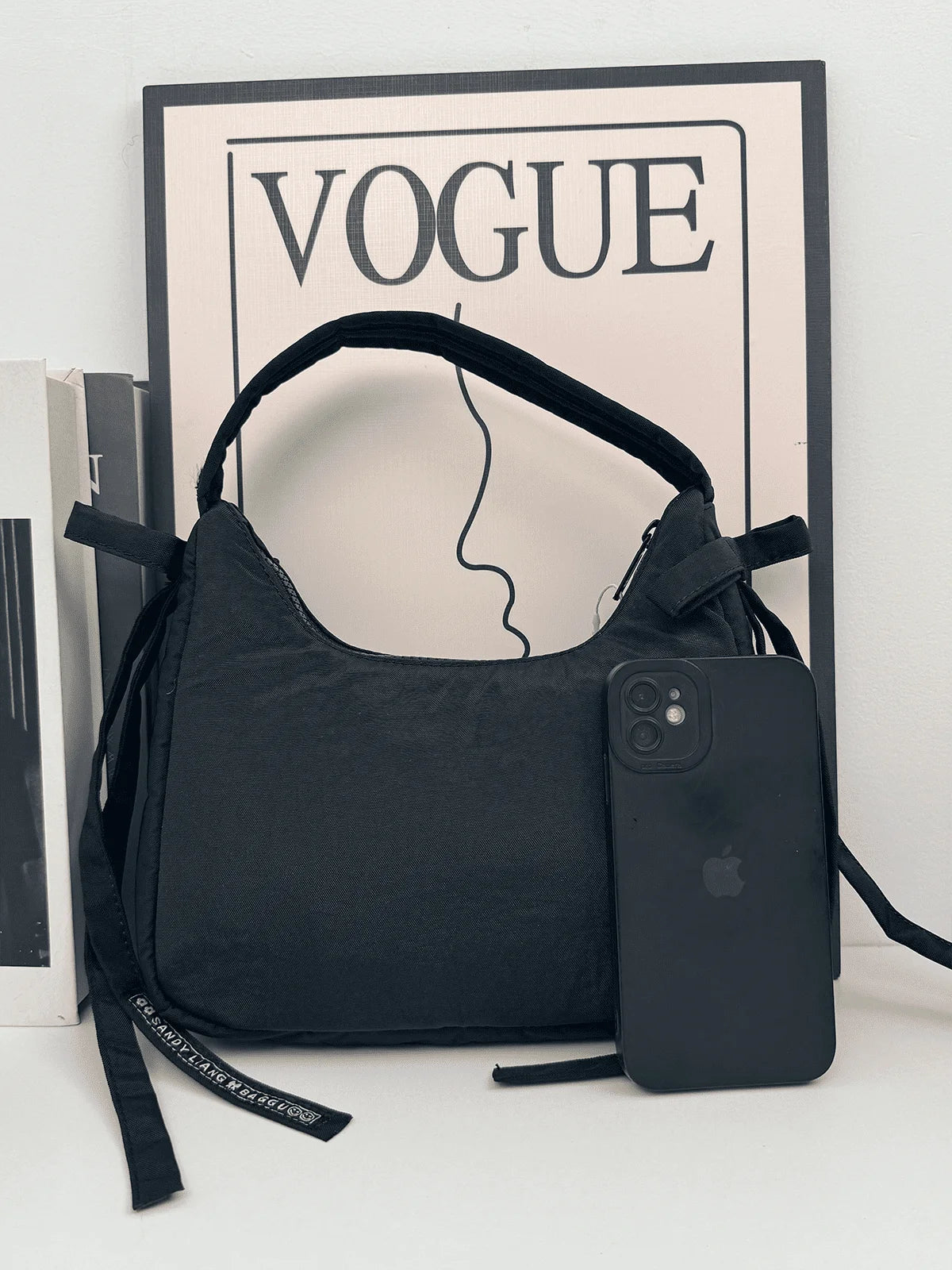Mini Bow Nylon Handbag P87138