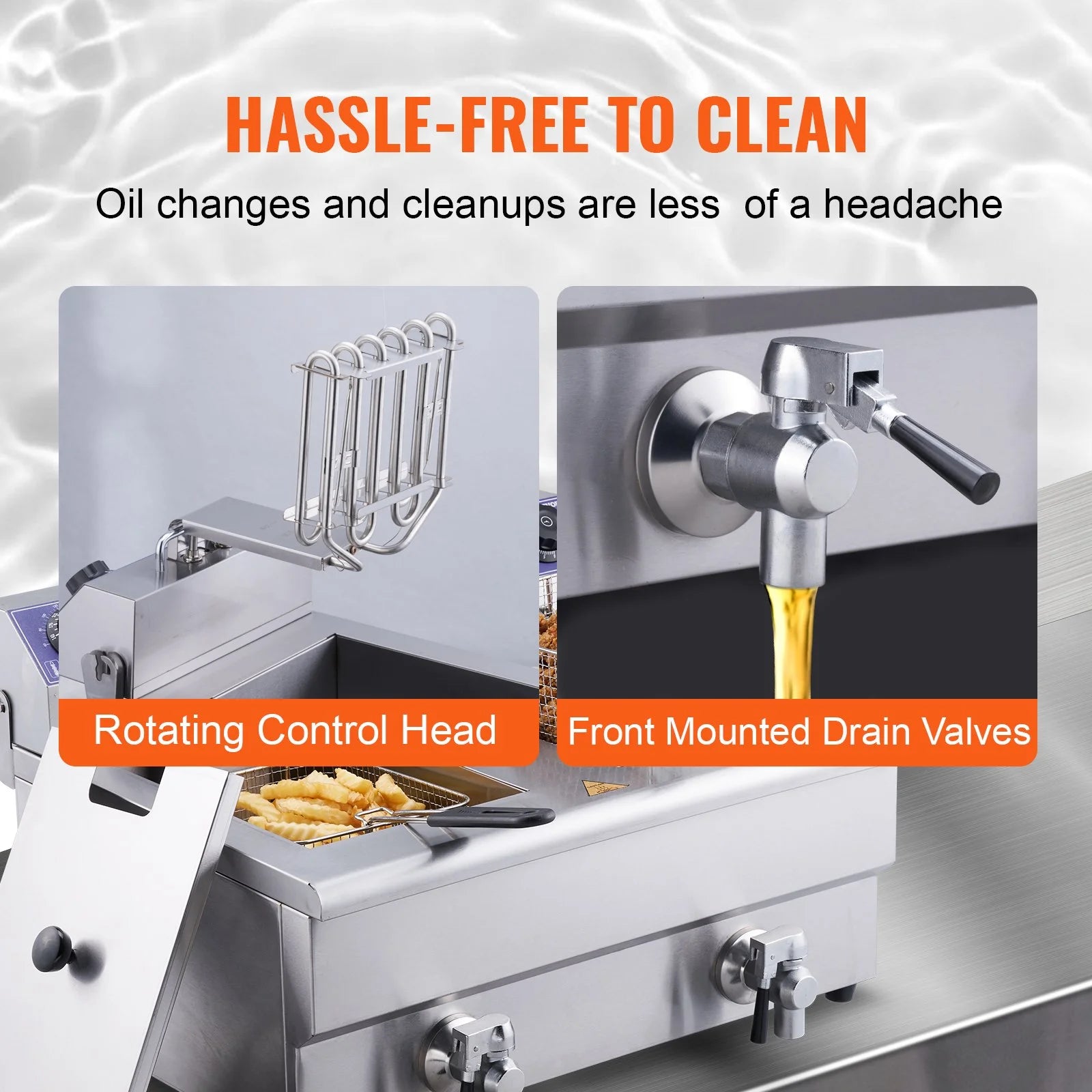 Commercial Electric Deep Fryer, Dual Tanks 3000W Countertop F7184