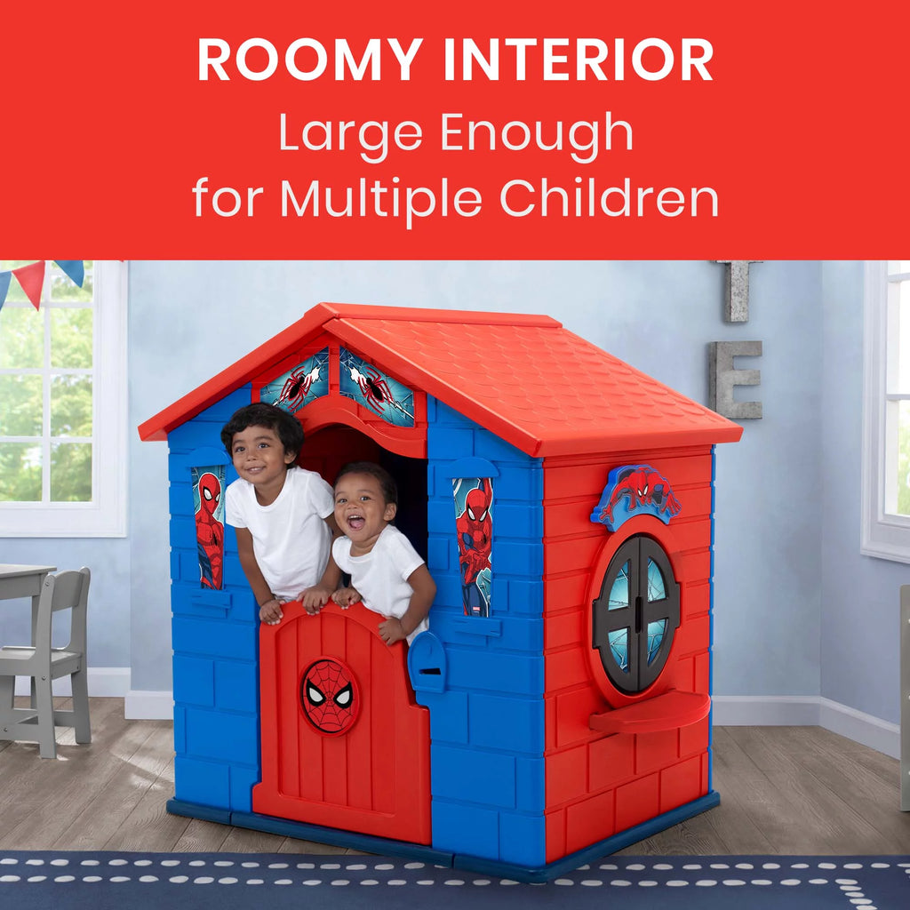 Spider-Man Plastic Indoor/Outdoor Playhouse with Easy Assembly, Blue/Red R3101