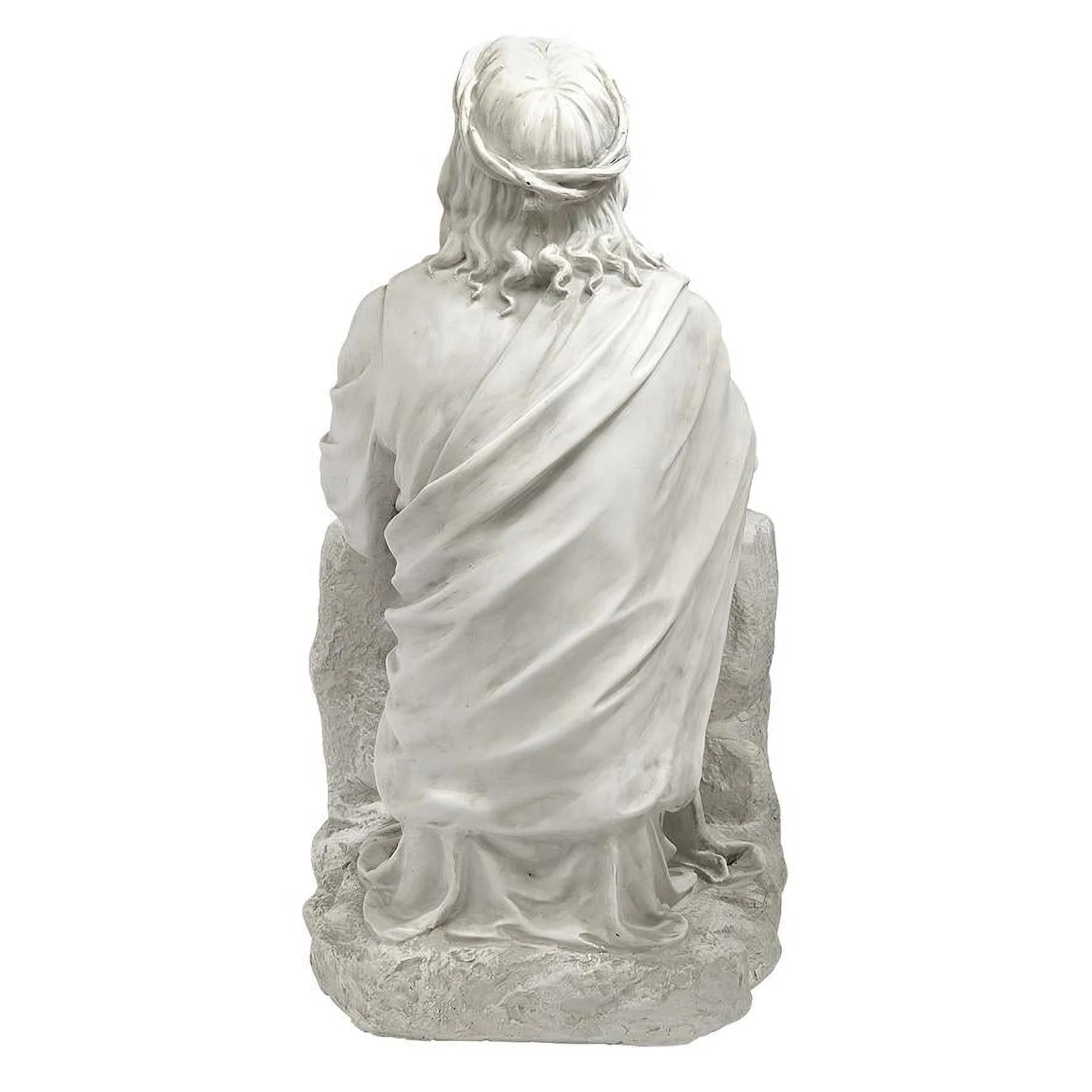 Jesus in the Garden of Gethsemane Religious Garden Statue, 23 Inch, Antique Stone L454