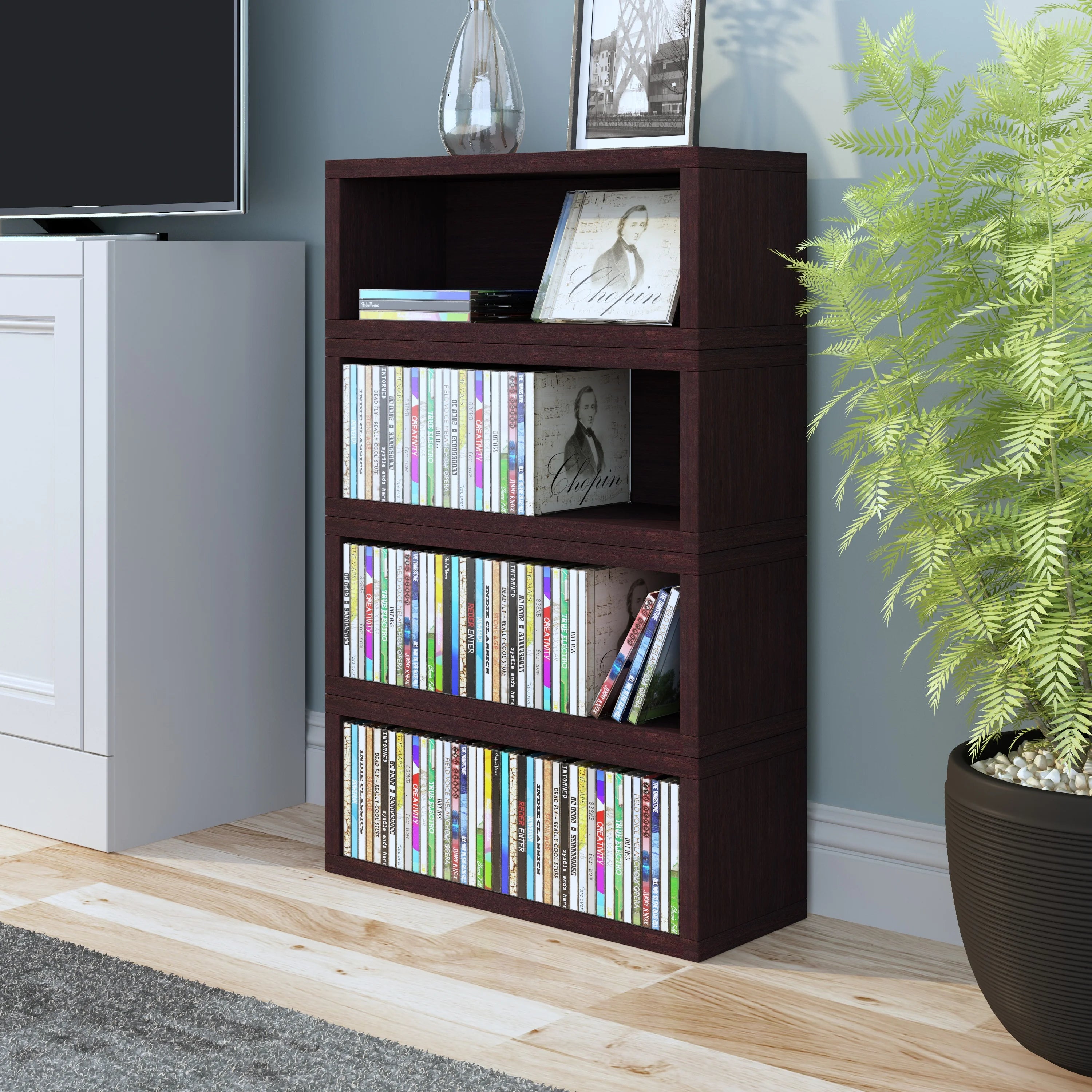 Stackable Media Storage CD Rack, Holds 40 CDs A887994