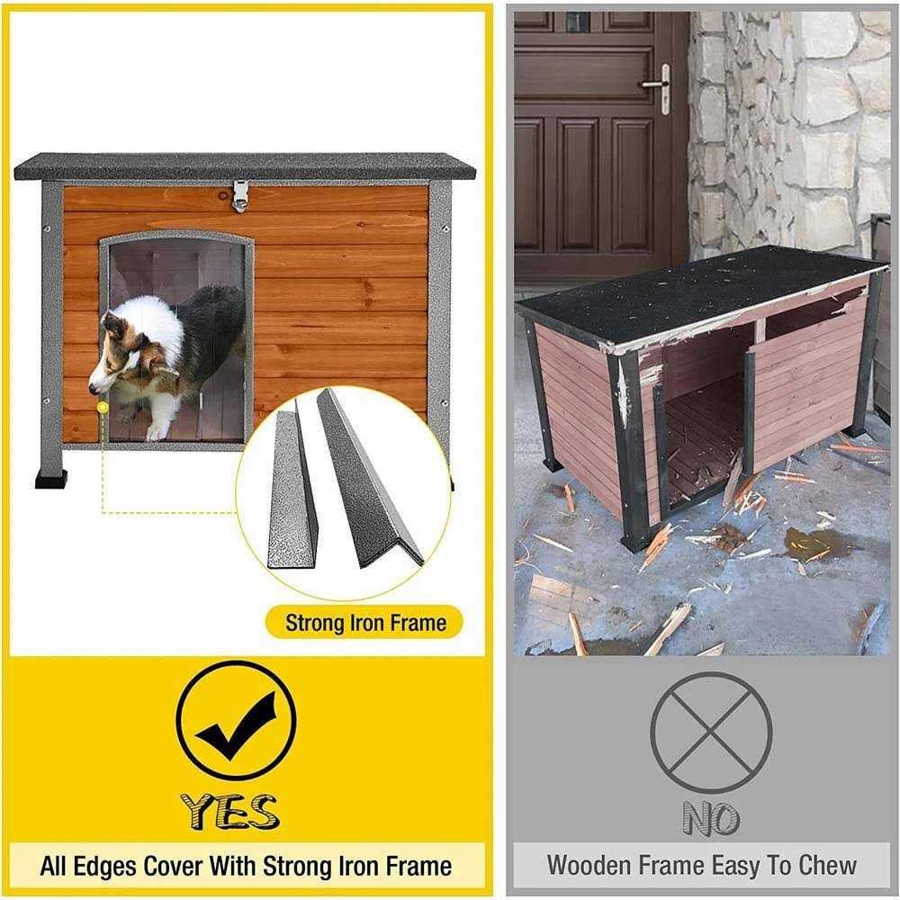 Wooden Dog Crate House with Iron Frame U2503