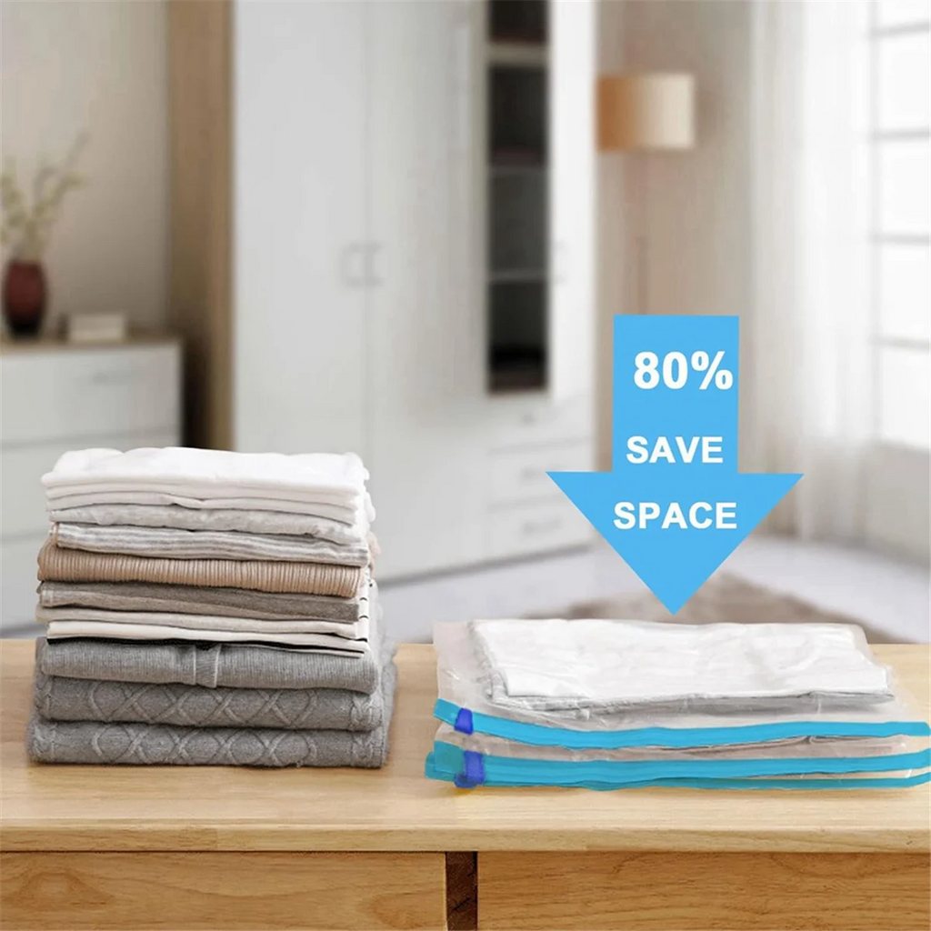 Reusable Roll Up Compression Bags for Travel, Medium Vacuum Storage M763035