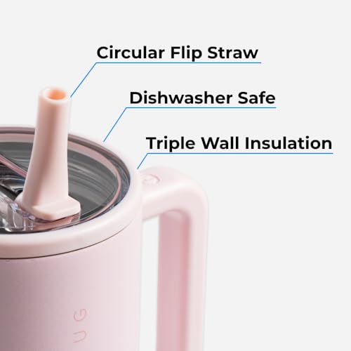40 oz Insulated Water Bottle with Handle and Flip Straw Y728706