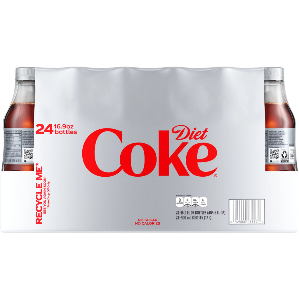 Diet Soda Soft Drink, 16.9 fl oz, 24 Pack P8150