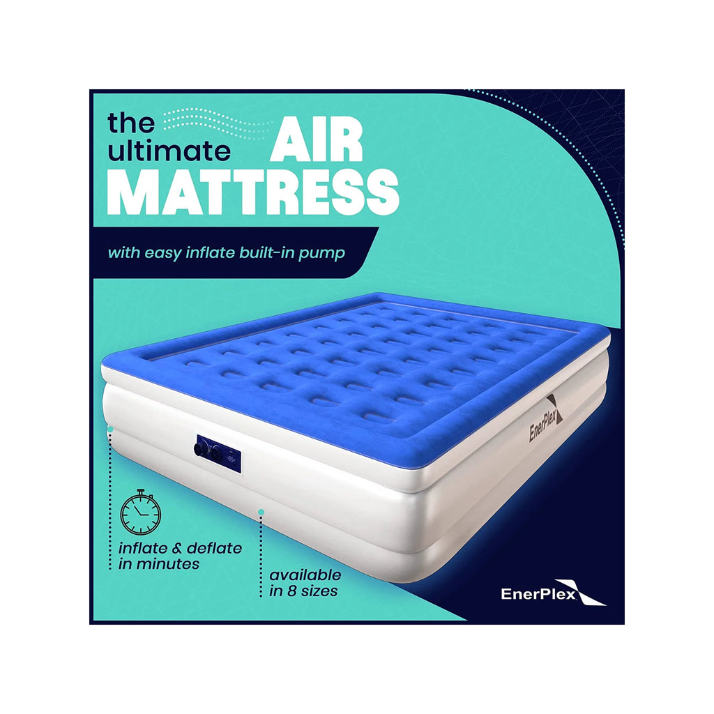 Queen Air Mattress with Built-in Pump, 18 Inch E9249