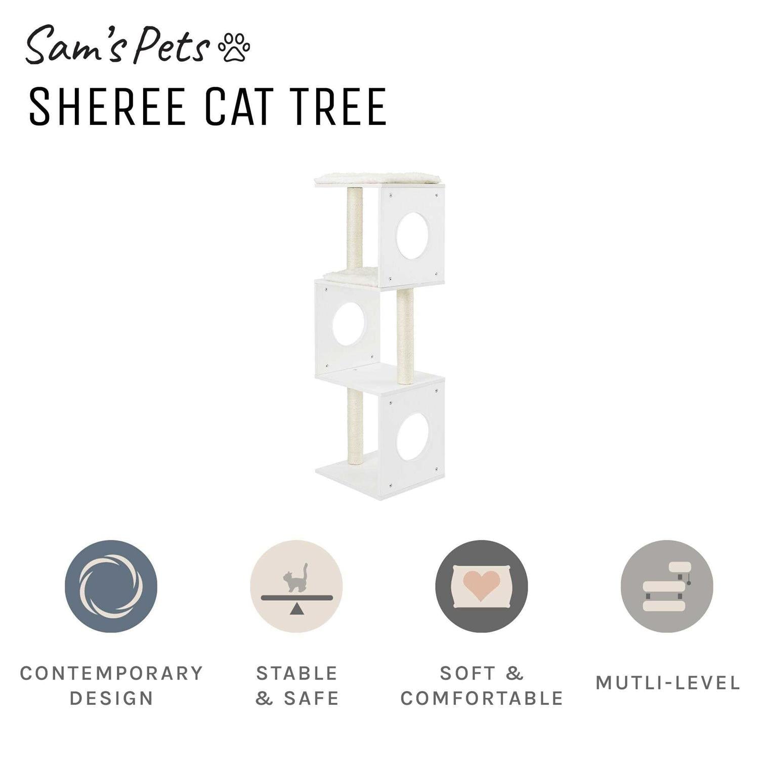 White Cat Tree B9407