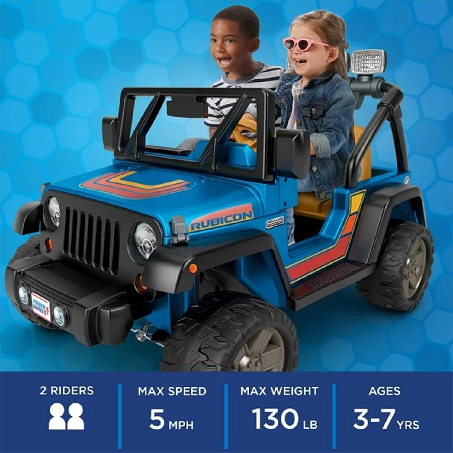 Battery Operated 2 Seater Ride On Jeep Toy Car with Working Lights and Storage A304556