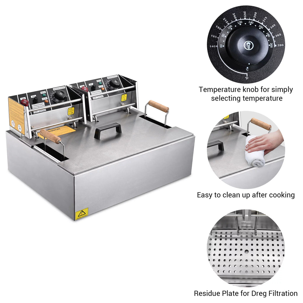 Electric Deep Fryer 20L Stainless Steel Commercial R890
