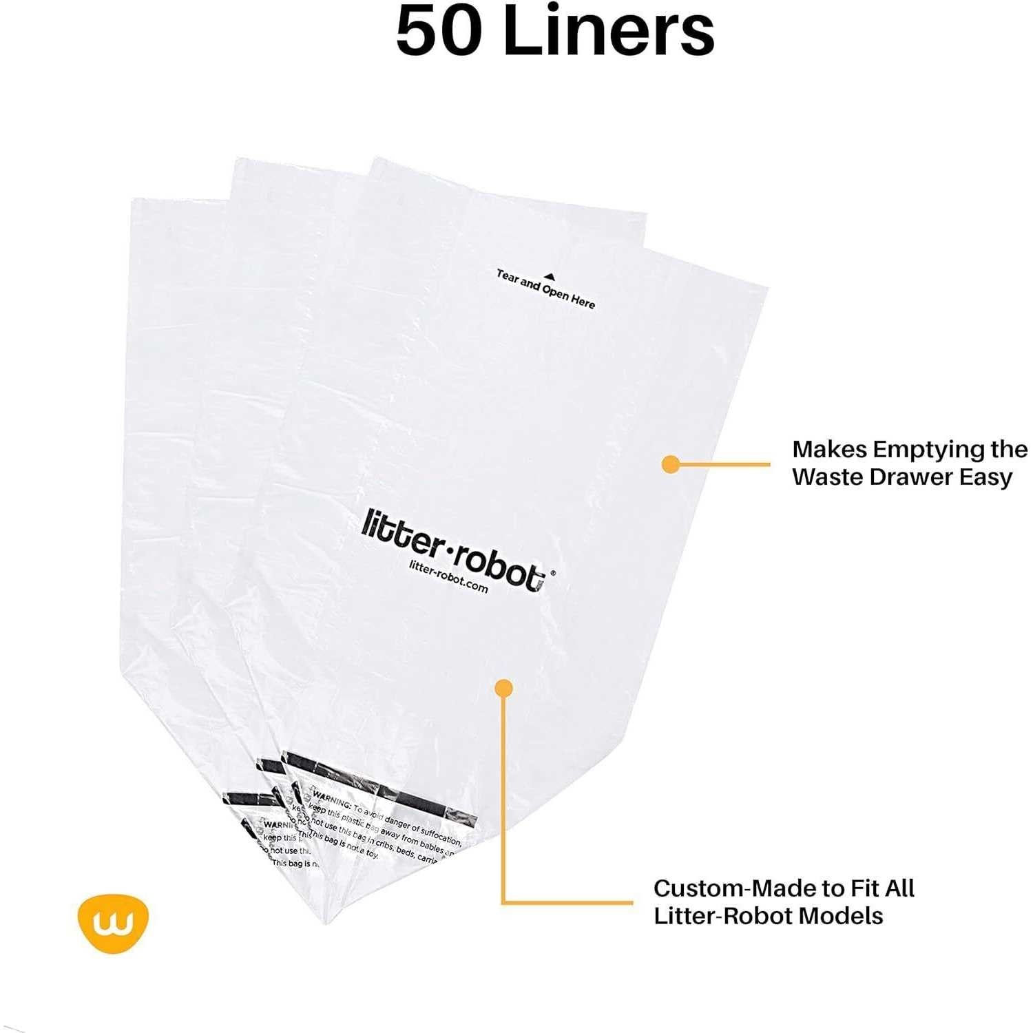 Litter Box Waste Drawer Liners 50 Pack E2786