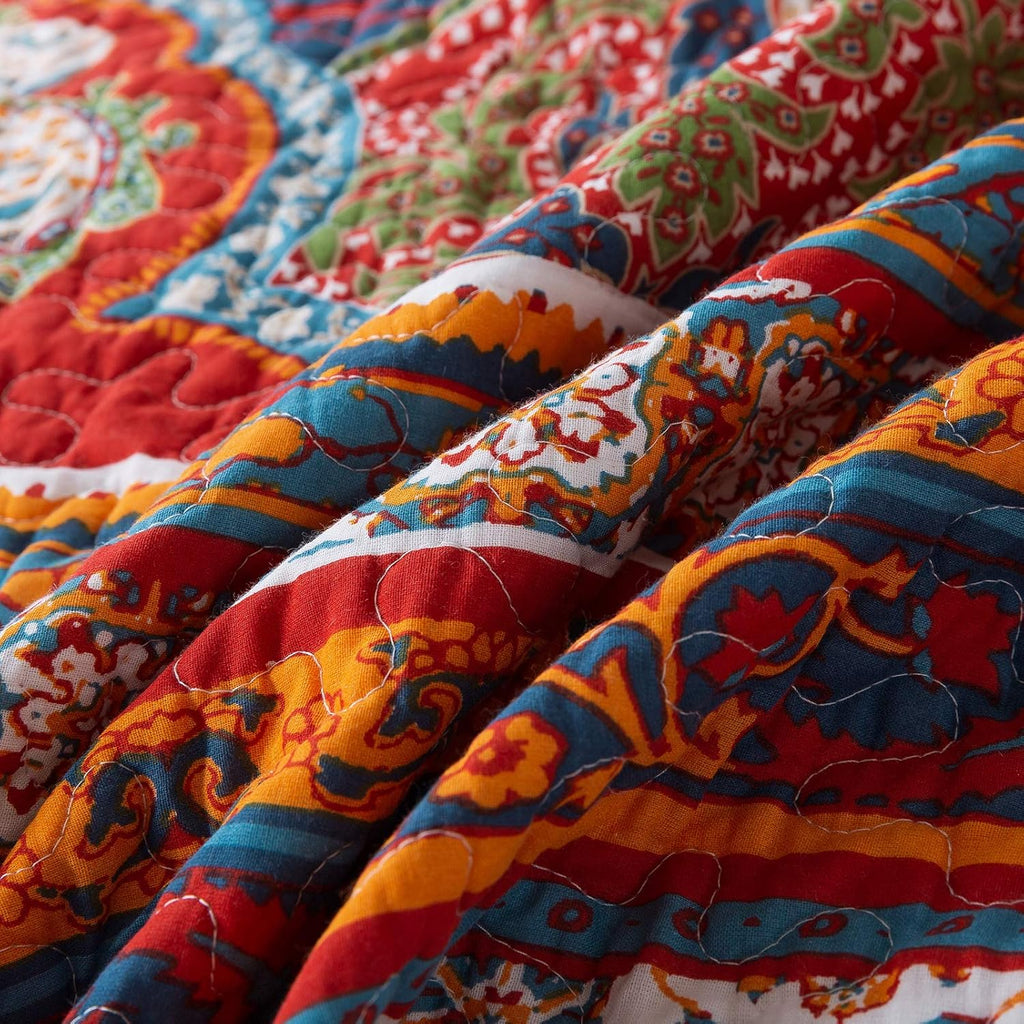 Reversible Cotton Patchwork Bedspread Set J628