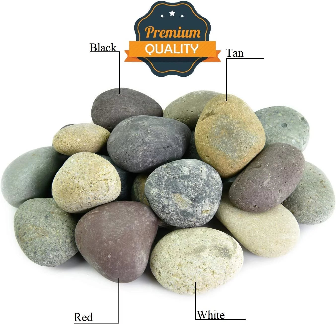 Large Mixed Mexican Stone Beach Pebbles 3-5 inches for Garden Landscape I9269
