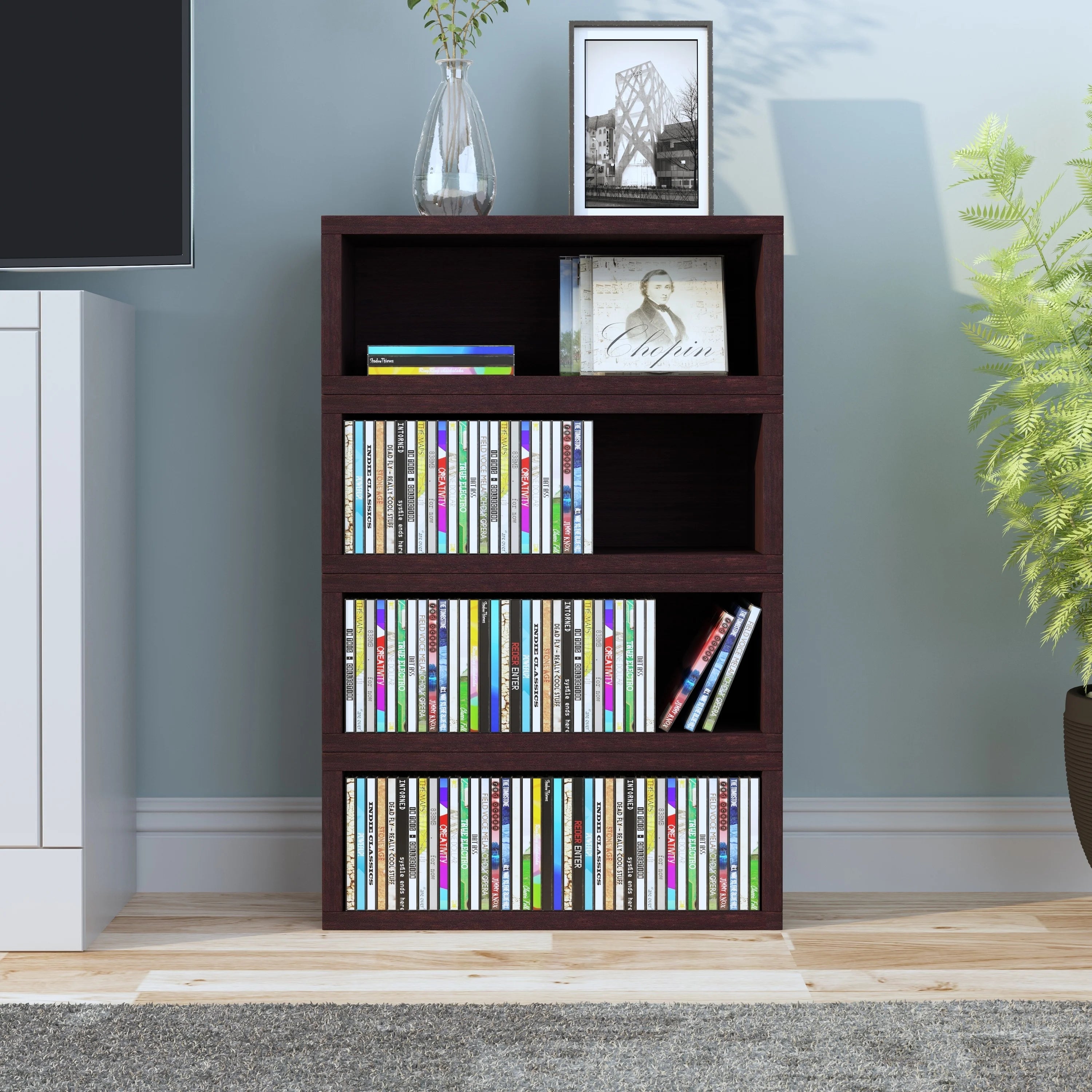 Stackable Media Storage CD Rack, Holds 40 CDs A887994