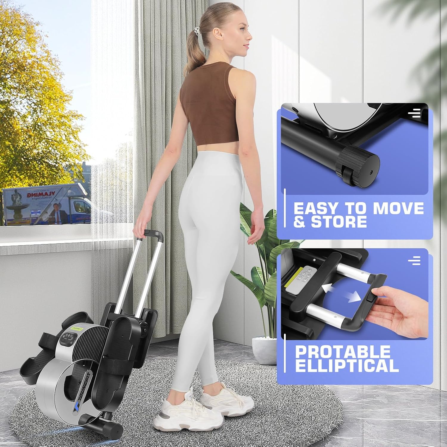 Under Desk Elliptical with Fitness App and LCD Display G7394