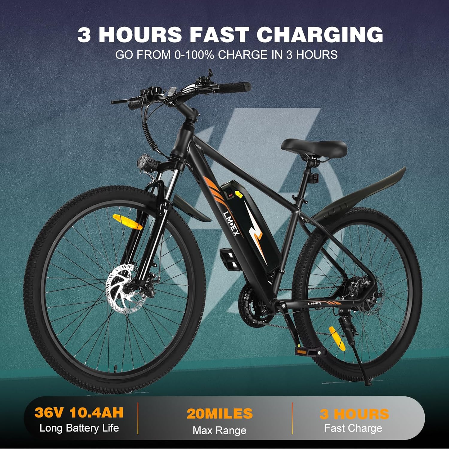 Electric Bike for Adults 26" Mountain Ebike 500W Motor with Removable Battery O26740