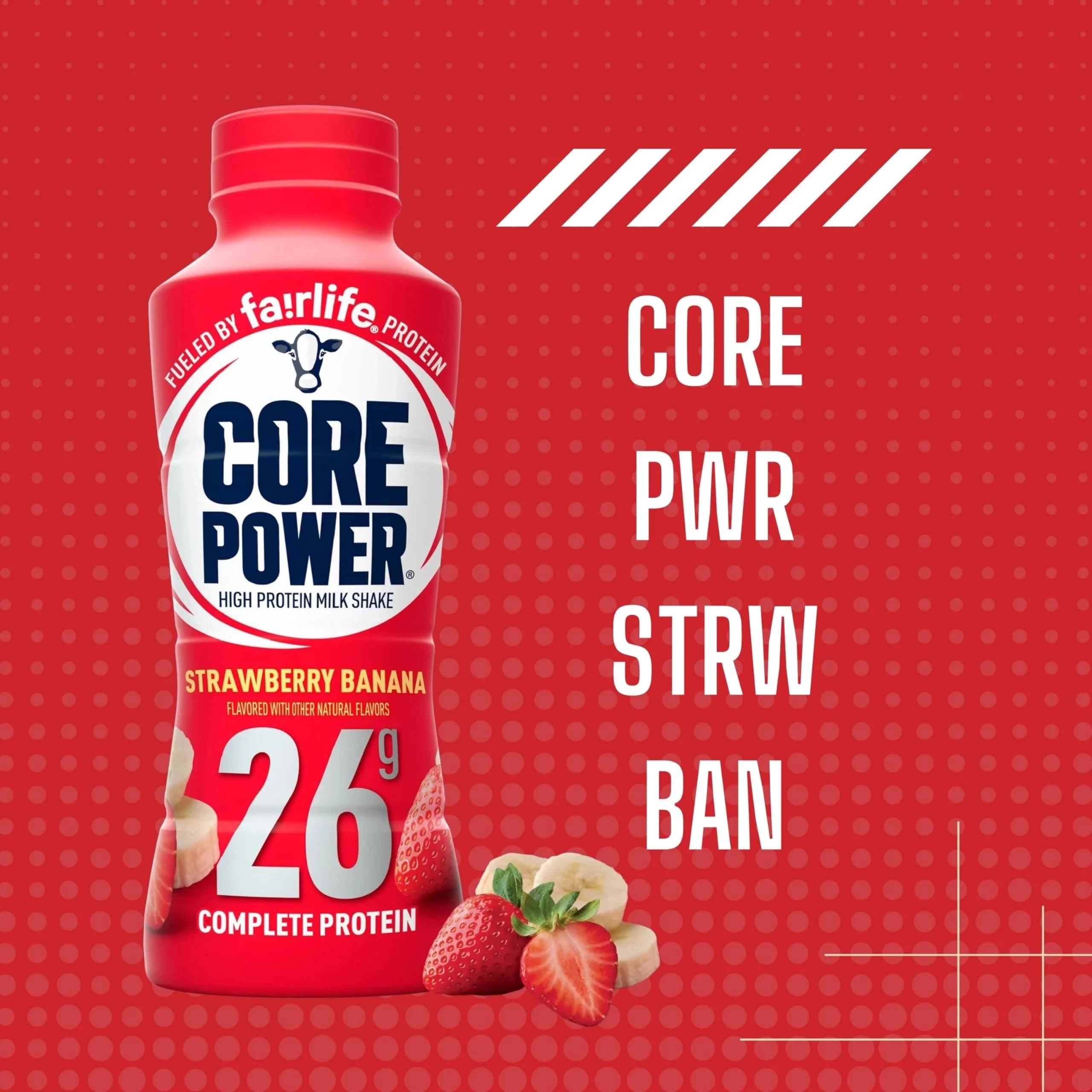Strawberry Banana Protein Milk Shakes, 14 fl oz, 12-Pack X485