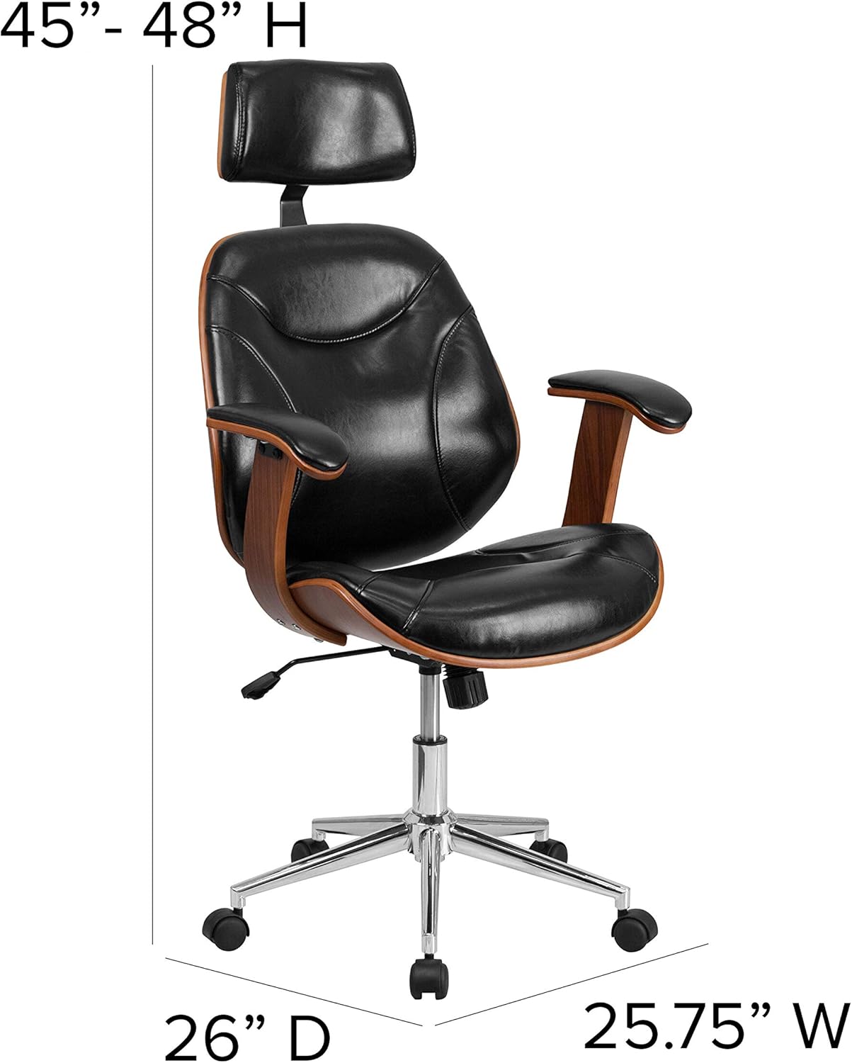 High Back LeatherSoft Executive Swivel Office Chair with Arms P72651