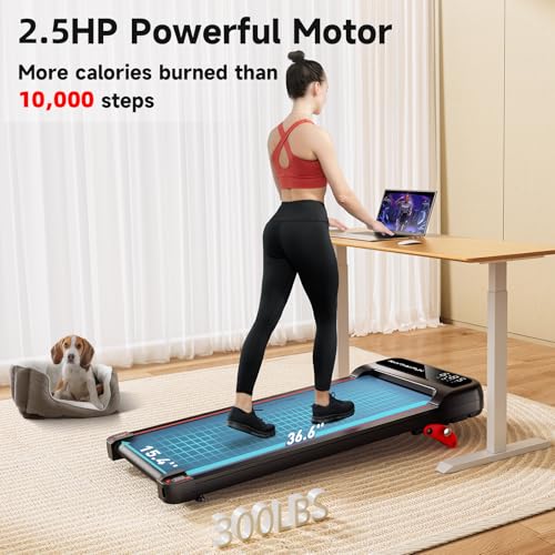 Walking Pad Treadmill with Incline, Under Desk Portable Treadmill with Remote Control W2274