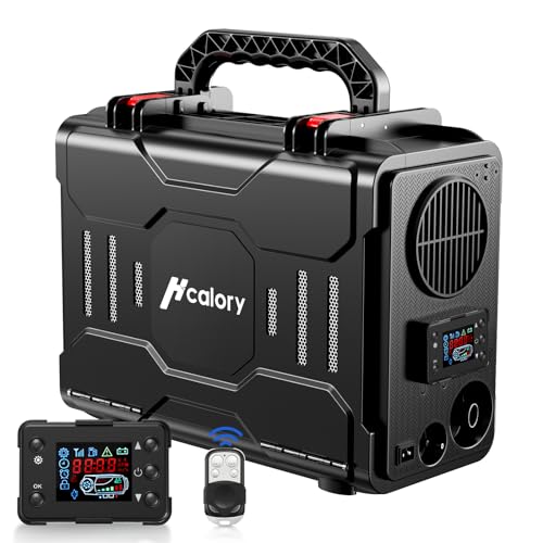 HCALORY 12V Portable Diesel Air Heater, 5KW All-in-One Diesel Parking Heater, Parking Bunk Heater with Bluetooth APP Control and LCD Monitor for Car Trucks Boat Bus RV Motor-Homes and camper