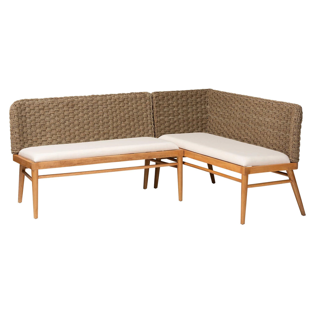 Boho Dining Nook Banquette Set, 2-Piece, Brown H873
