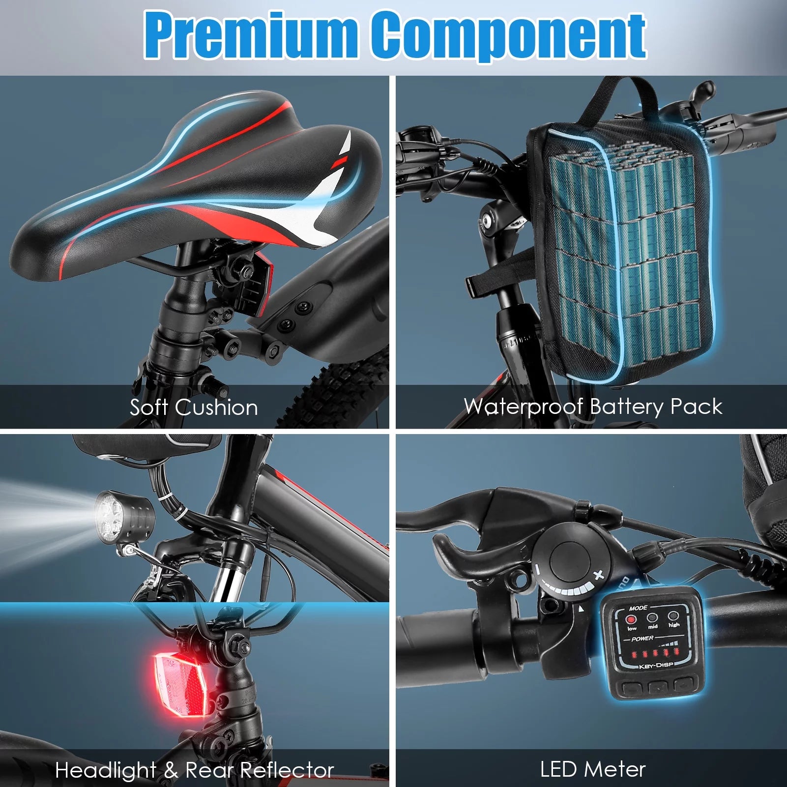 Folding Electric Mountain Bike for Adults, 48V 7.8Ah, 21 Speed Q480915