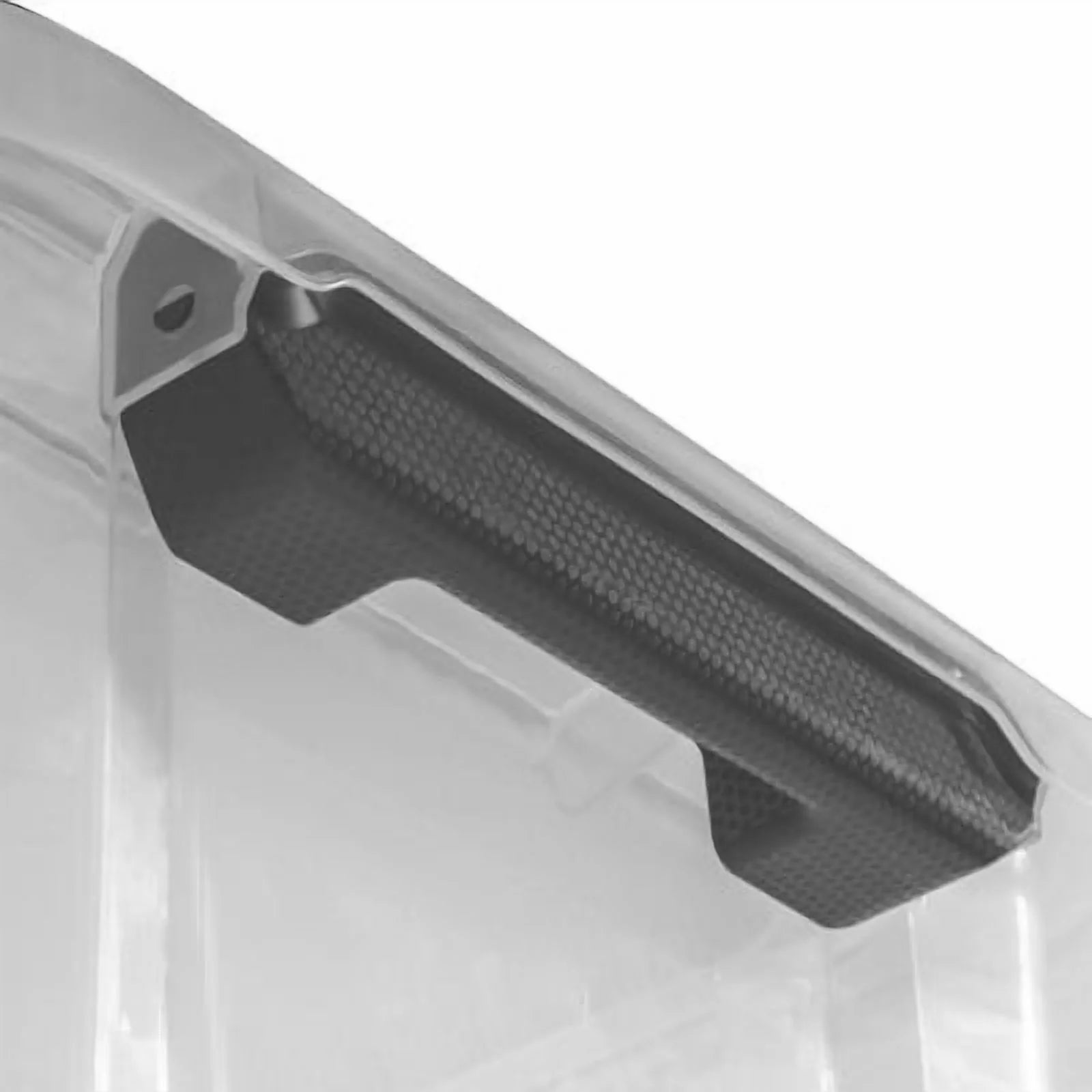 Plastic Storage Tote with Hinged Lid and Handles, Stackable C77941